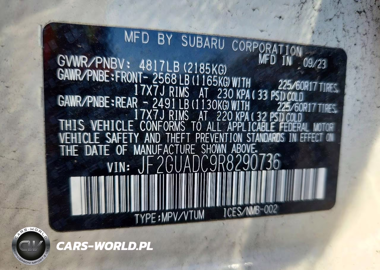 2024 Subaru Crosstrek Premium VIN:JF2GUADC9R8290736 - 13