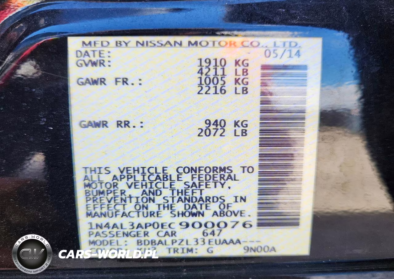 2014 Nissan Altima 2.5 VIN:1N4AL3AP0EC900076 - 13