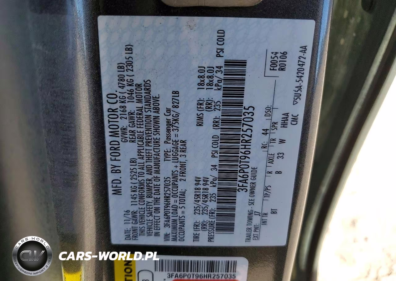 2017 Ford Fusion Se VIN:3FA6P0T96HR257035 - 12