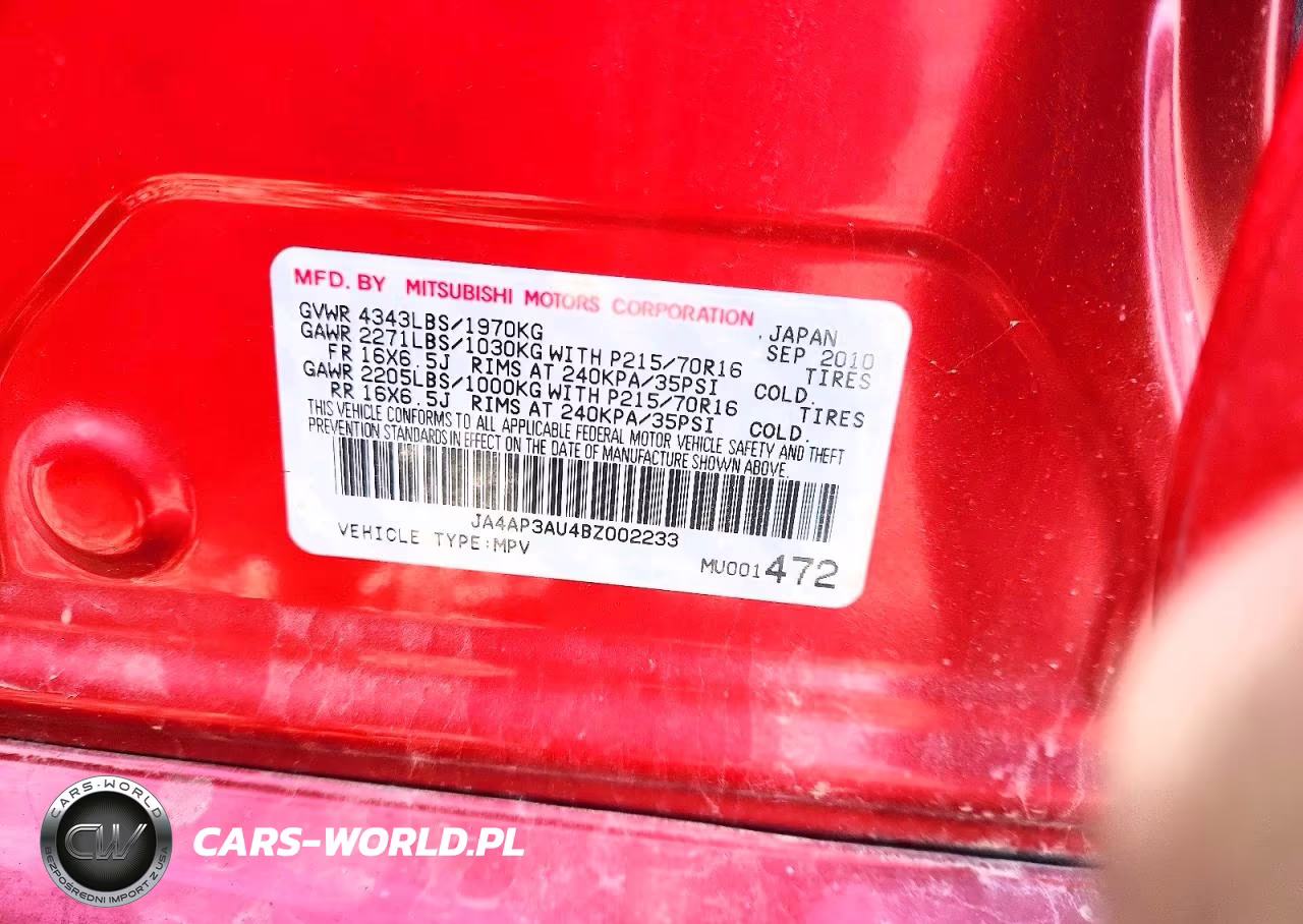 2011 Mitsubishi Outlander Sport Es VIN:JA4AP3AU4BZ002233 - 12