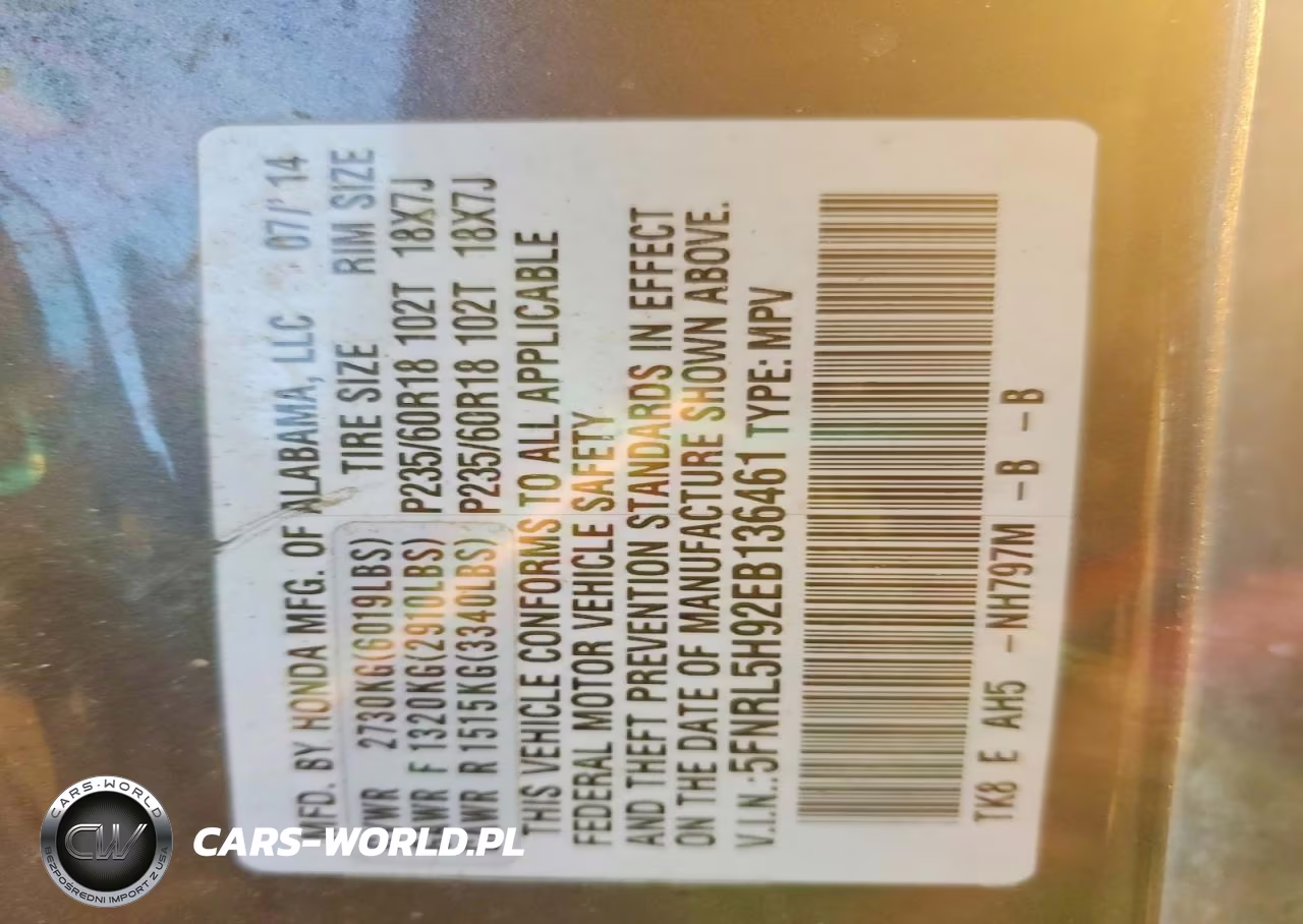 2014 Honda Odyssey Touring VIN:5FNRL5H92EB136461 - 13