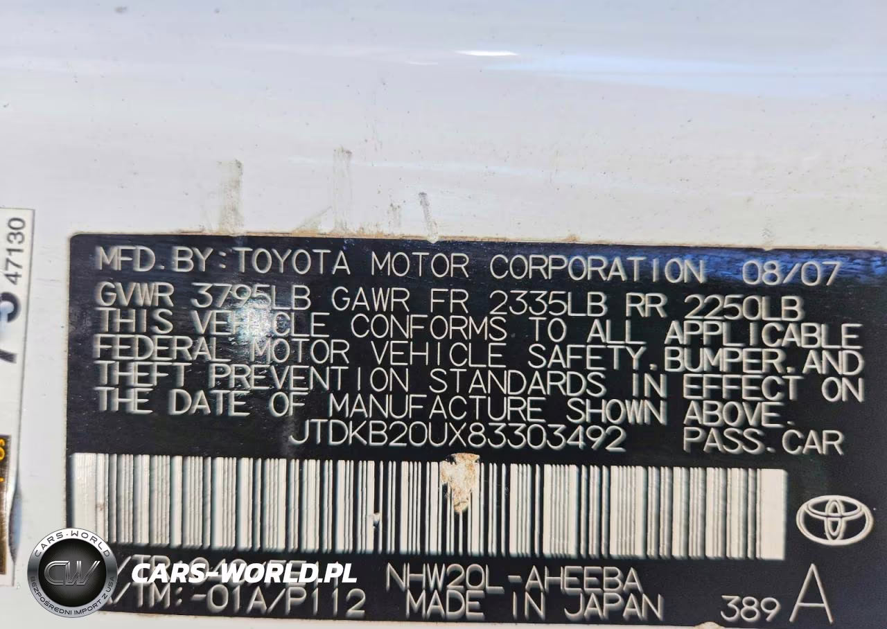 2008 Toyota Prius Standard VIN:JTDKB20UX83303492 - 12