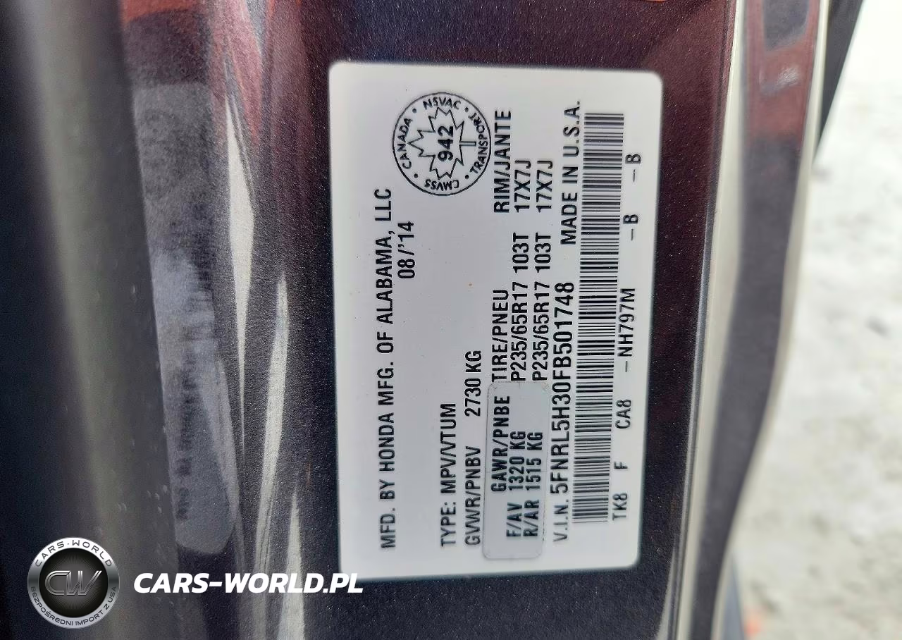 2015 Honda Odyssey Se VIN:5FNRL5H30FB501748 - 14