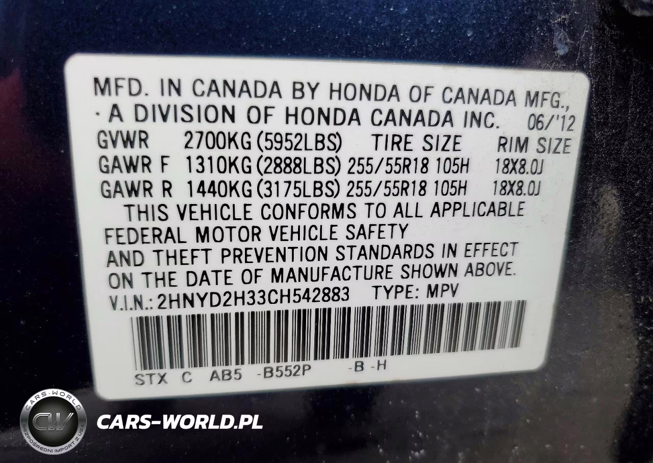 2012 Acura Mdx VIN:2HNYD2H33CH542883 - 13