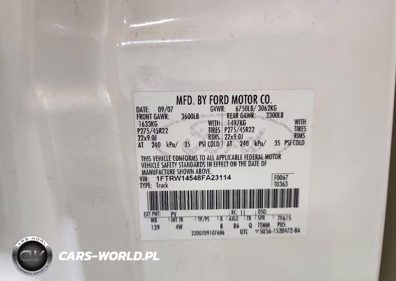 2008 Ford F150 Supercrew VIN:1FTRW14548FA23114 - 12