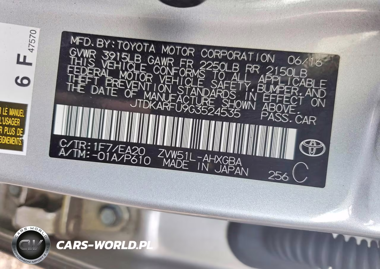 2016 Toyota Prius VIN:JTDKARFU9G3524535 - 12