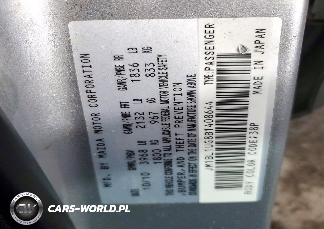 2011 Mazda 3 I VIN:JM1BL1UG8B1408644 - 12