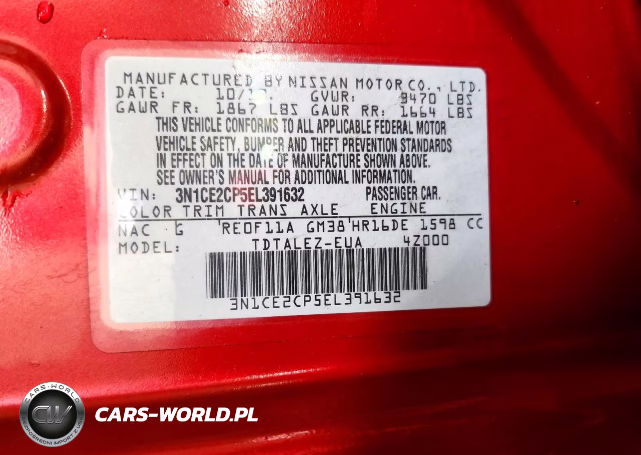 2014 Nissan Versa Note Sv VIN:3N1CE2CP5EL391632 - 12