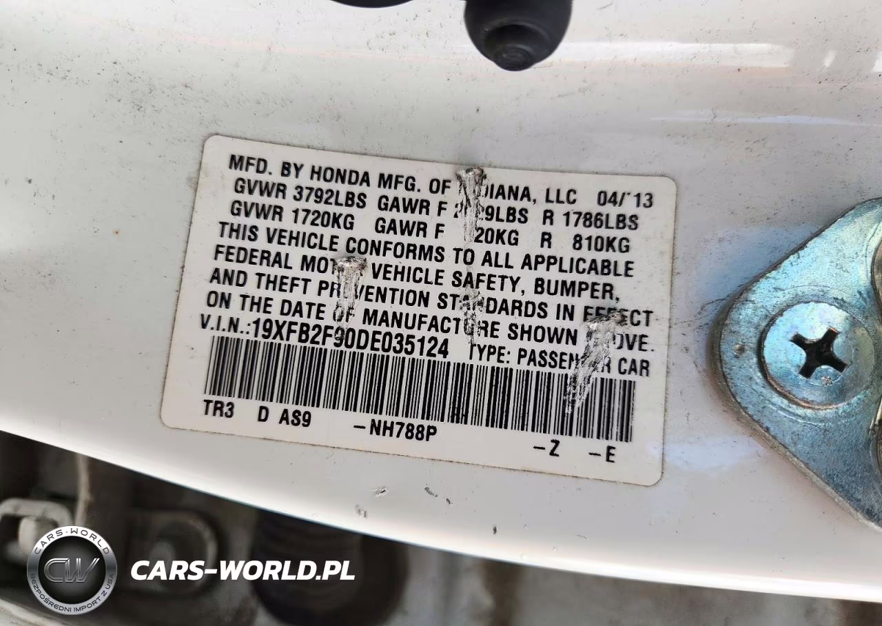 2013 Honda Civic Exl VIN:19XFB2F90DE035124 - 13