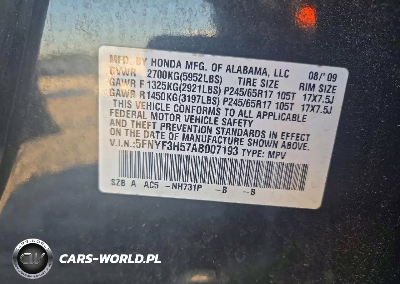 2010 Honda Pilot Exl VIN:5FNYF3H57AB007193 - 13