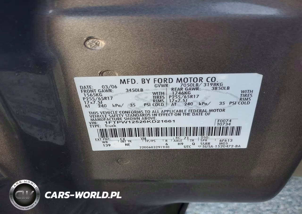 2006 Ford F150 Supercrew VIN:1FTPW12526KD21661 - 12