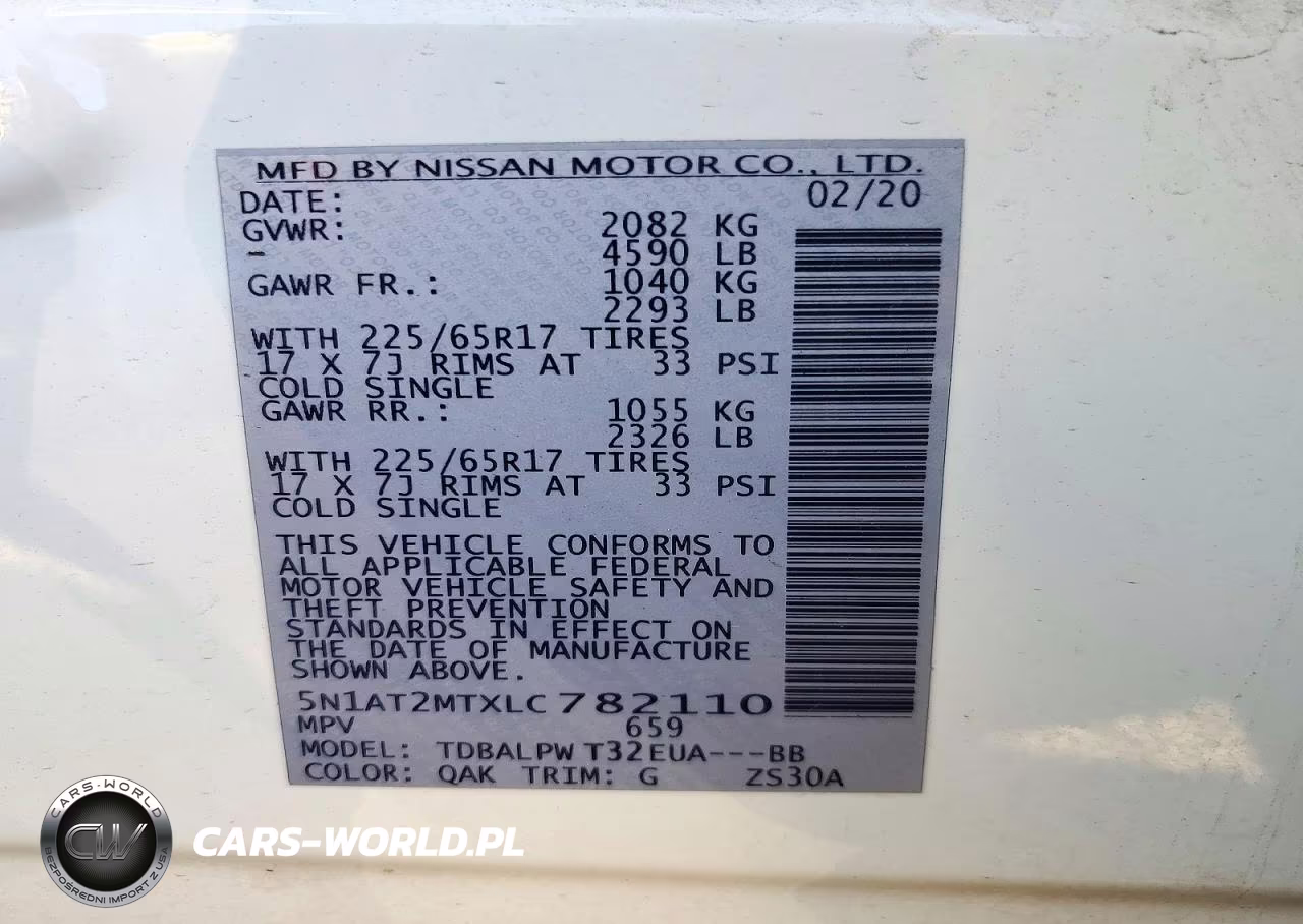 2020 Nissan Rogue S VIN:5N1AT2MTXLC782110 - 13