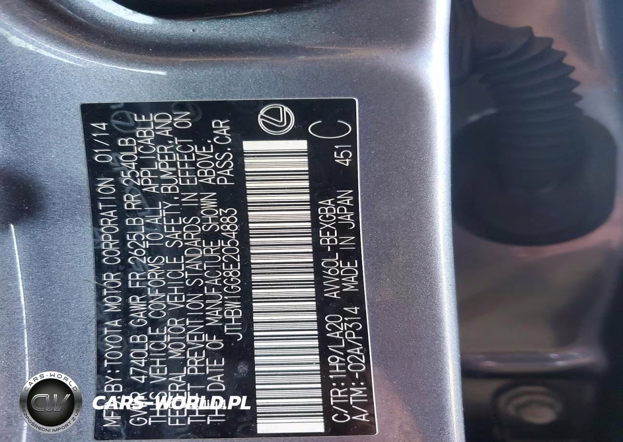 2014 Lexus Es 300H VIN:JTHBW1GG8E2054883 - 12