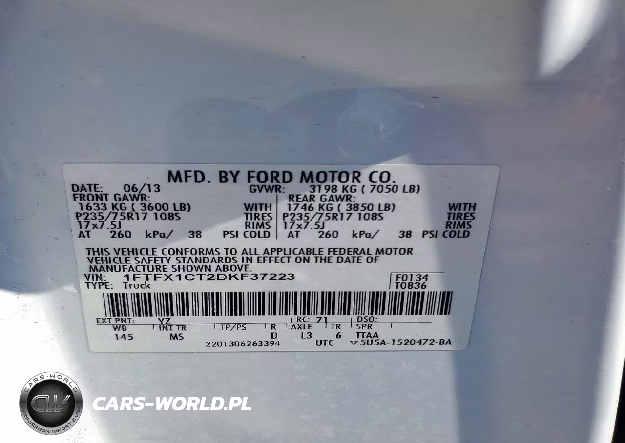 2013 Ford F150 Super Cab VIN:1FTFX1CT2DKF37223 - 12