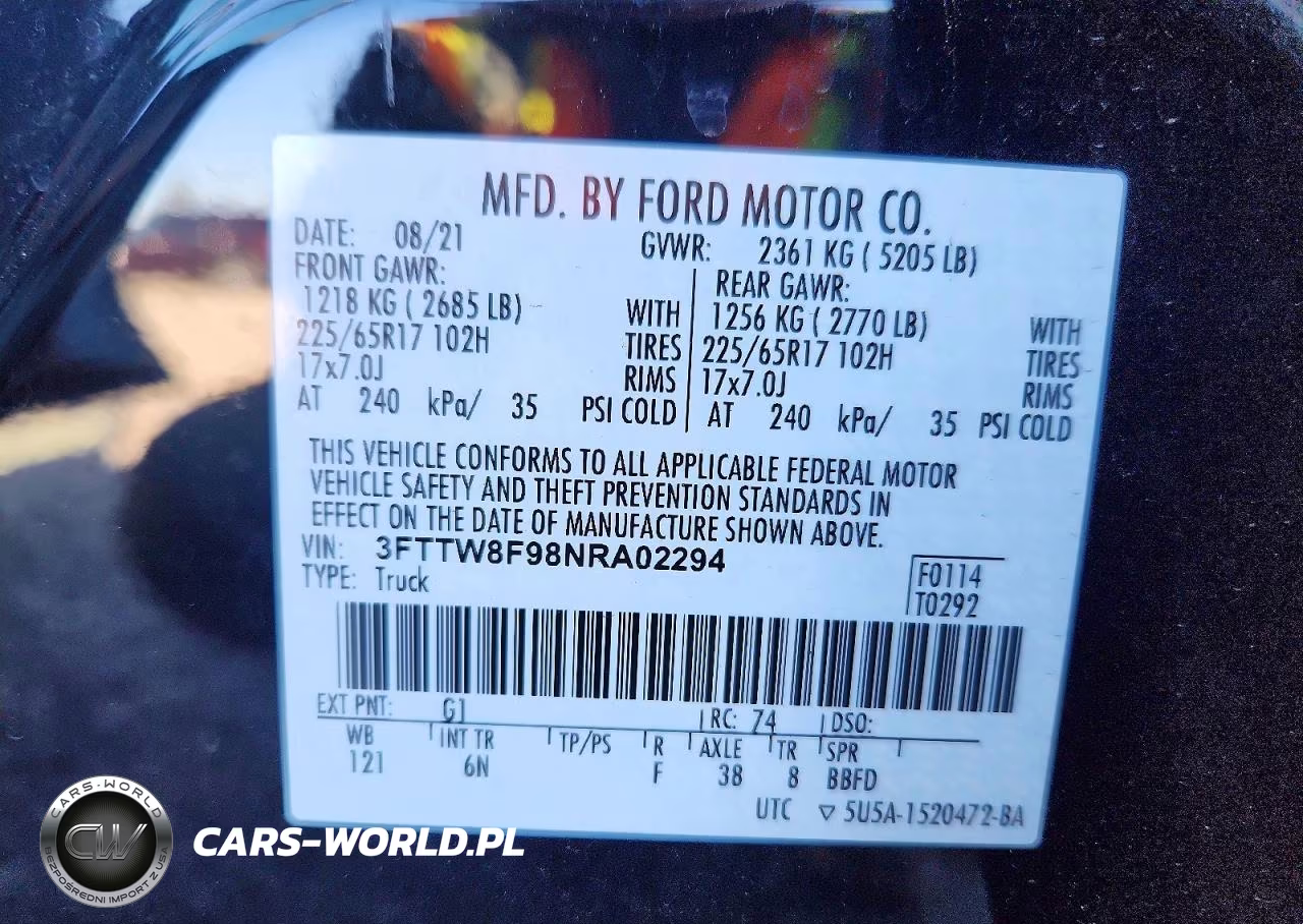 2022 Ford Maverick Xl VIN:3FTTW8F98NRA02294 - 13
