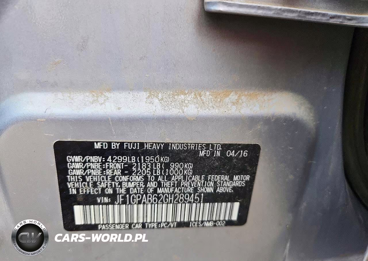 2016 Subaru Impreza Premium VIN:JF1GPAB62GH289451 - 12