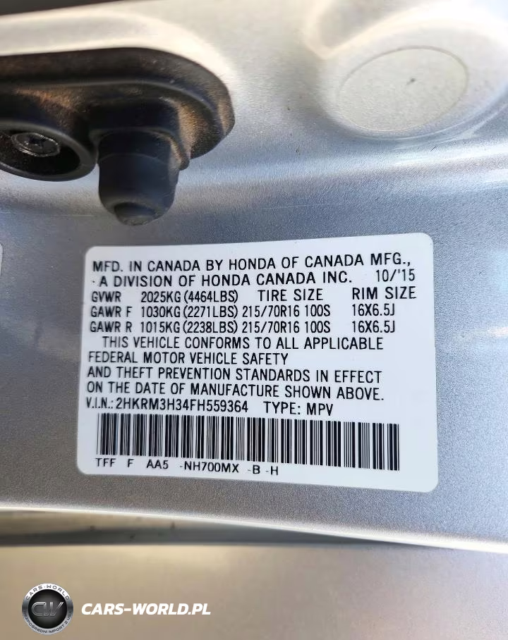 2015 Honda Cr-V Lx VIN:2HKRM3H34FH559364 - 12