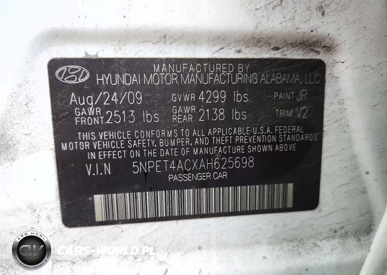 2010 Hyundai Sonata Gls VIN:5NPET4ACXAH625698 - 12