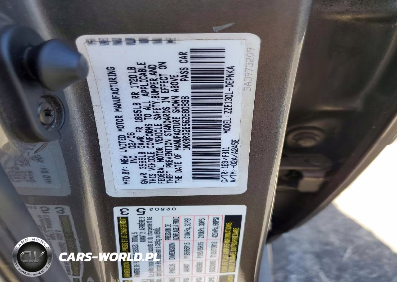 2006 Toyota Corolla Le VIN:1NXBR32E56Z680838 - 12