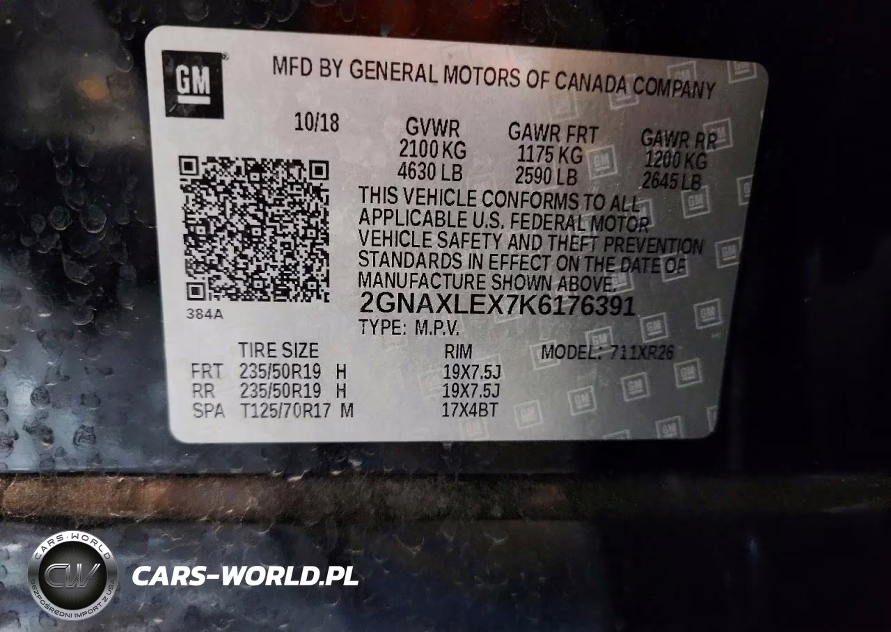 2019 Chevrolet Equinox Lt VIN:2GNAXLEX7K6176391 - 13