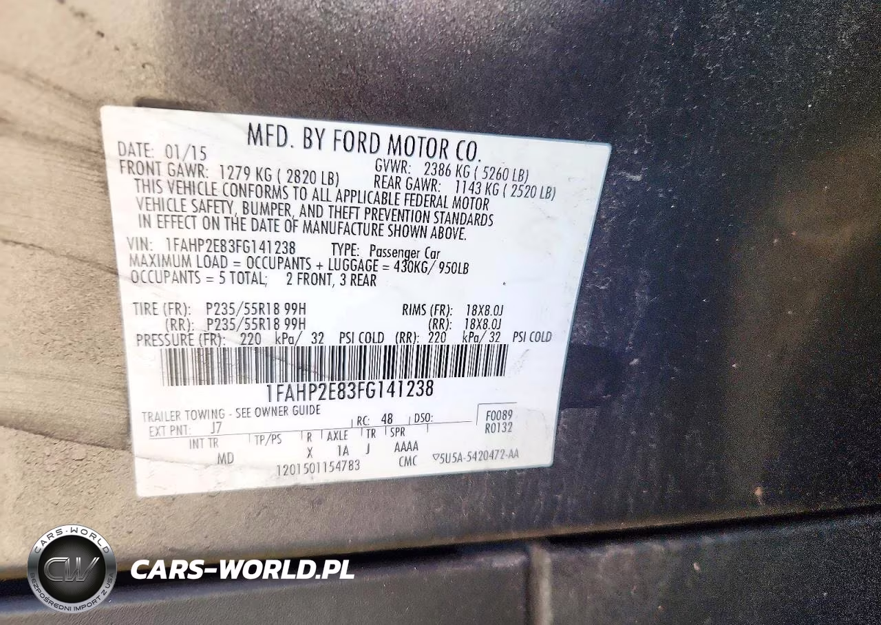 2015 Ford Taurus Sel VIN:1FAHP2E83FG141238 - 12