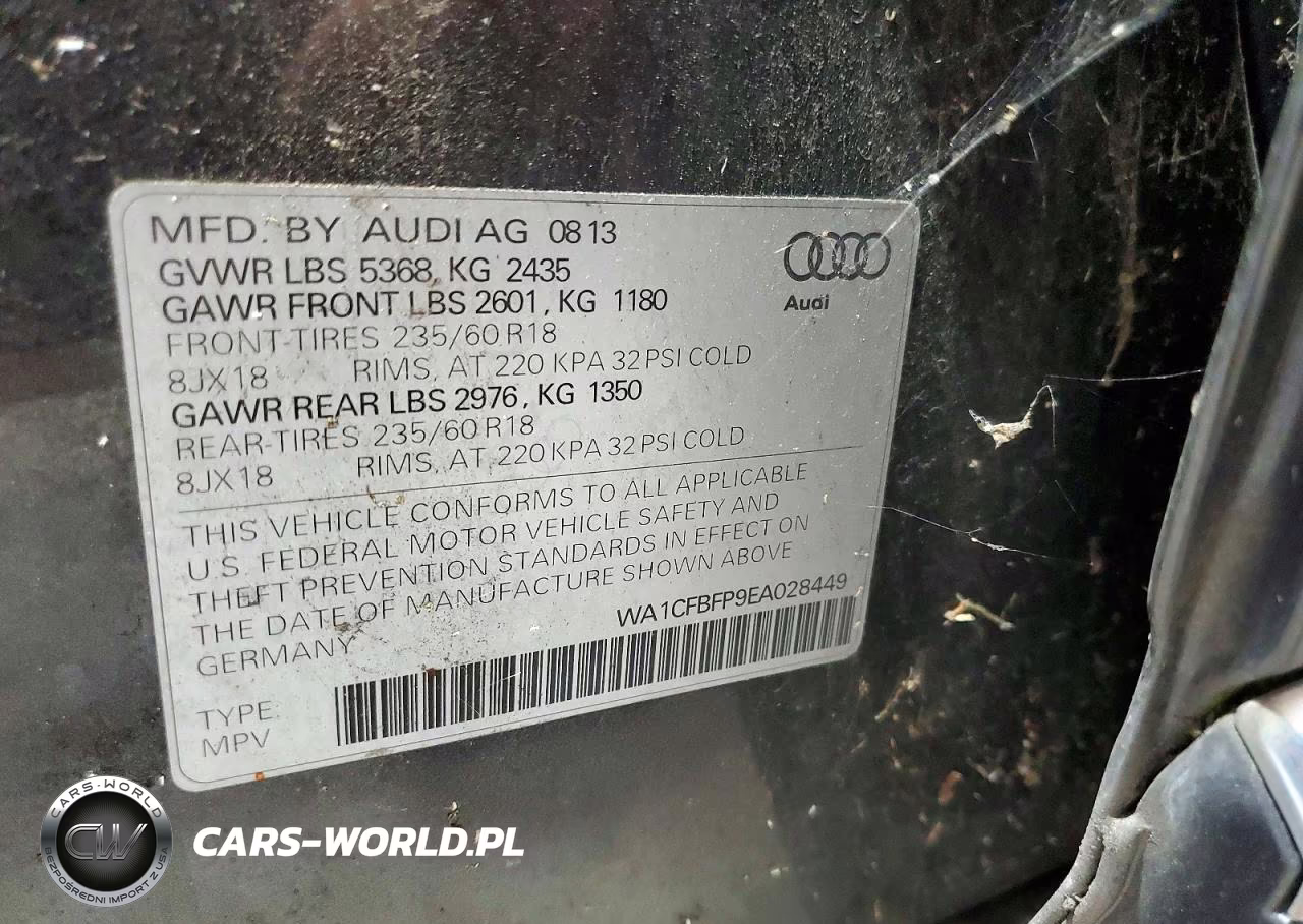2014 Audi Q5 Premium VIN:WA1CFBFP9EA028449 - 13