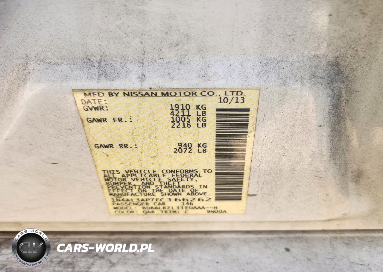 2014 Nissan Altima 2.5 S VIN:1N4AL3AP7EC166262 - 13