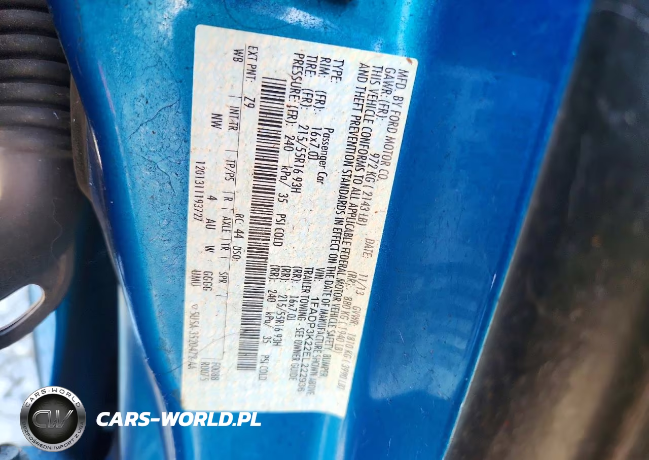 2014 Ford Focus Se VIN:1FADP3K22EL222936 - 13