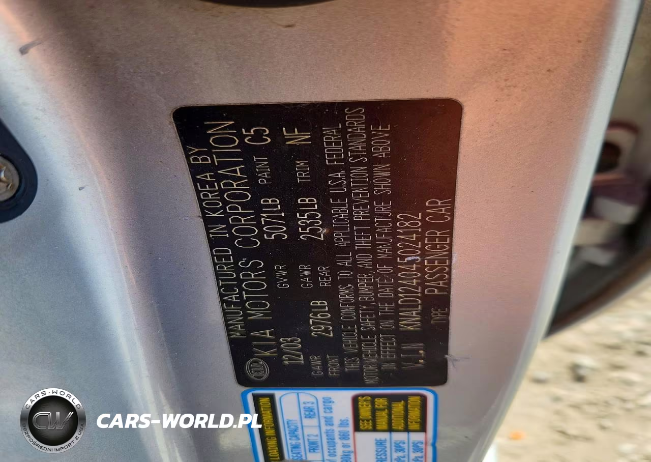 2004 Kia Amanti Base VIN:KNALD124045024182 - 12
