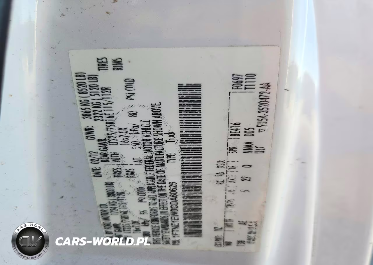 2012 Ford Econoline E150 Van VIN:1FTNE1EW0CDA60626 - 13
