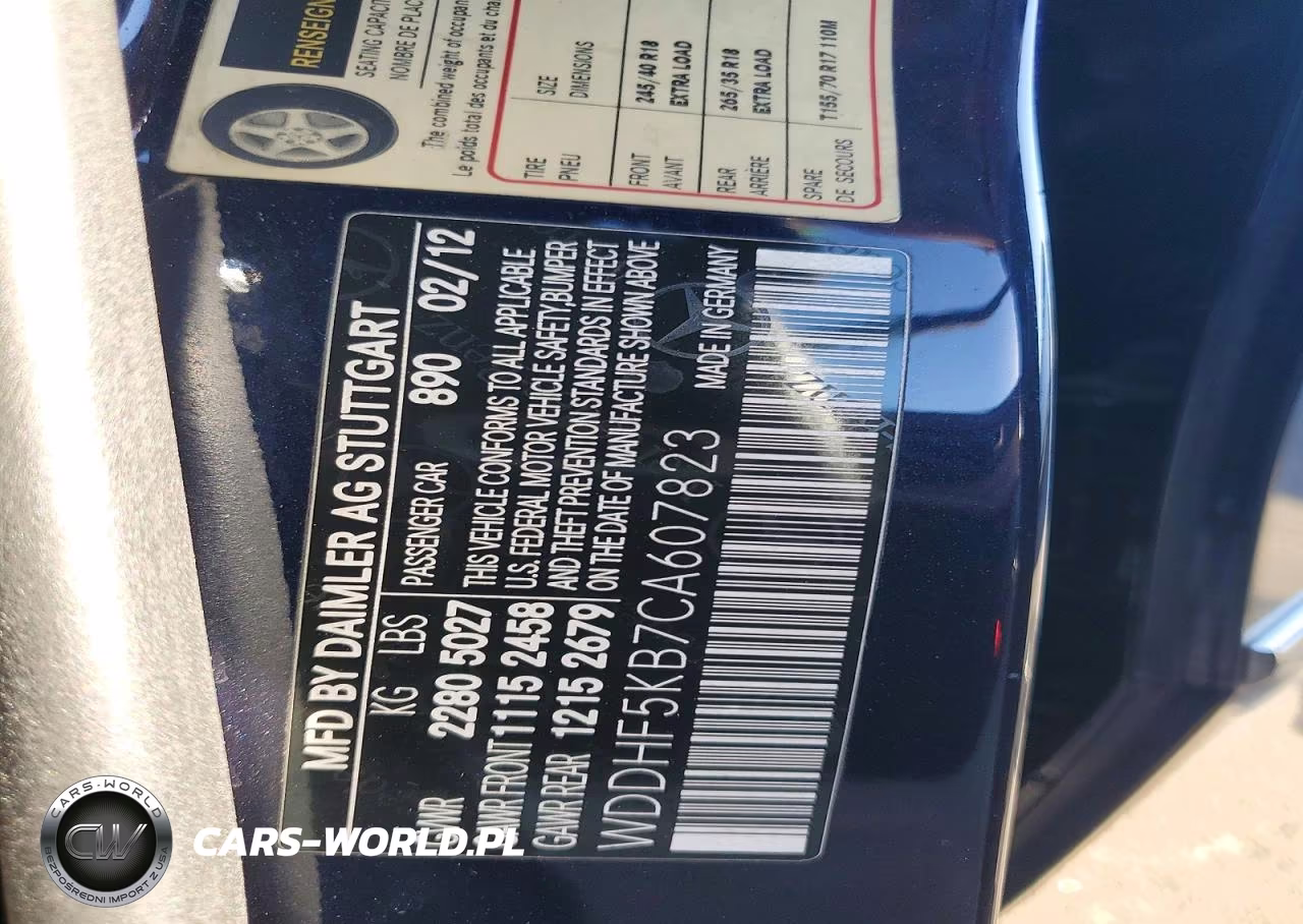 2012 Mercedes-Benz E 350 VIN:WDDHF5KB7CA607823 - 13