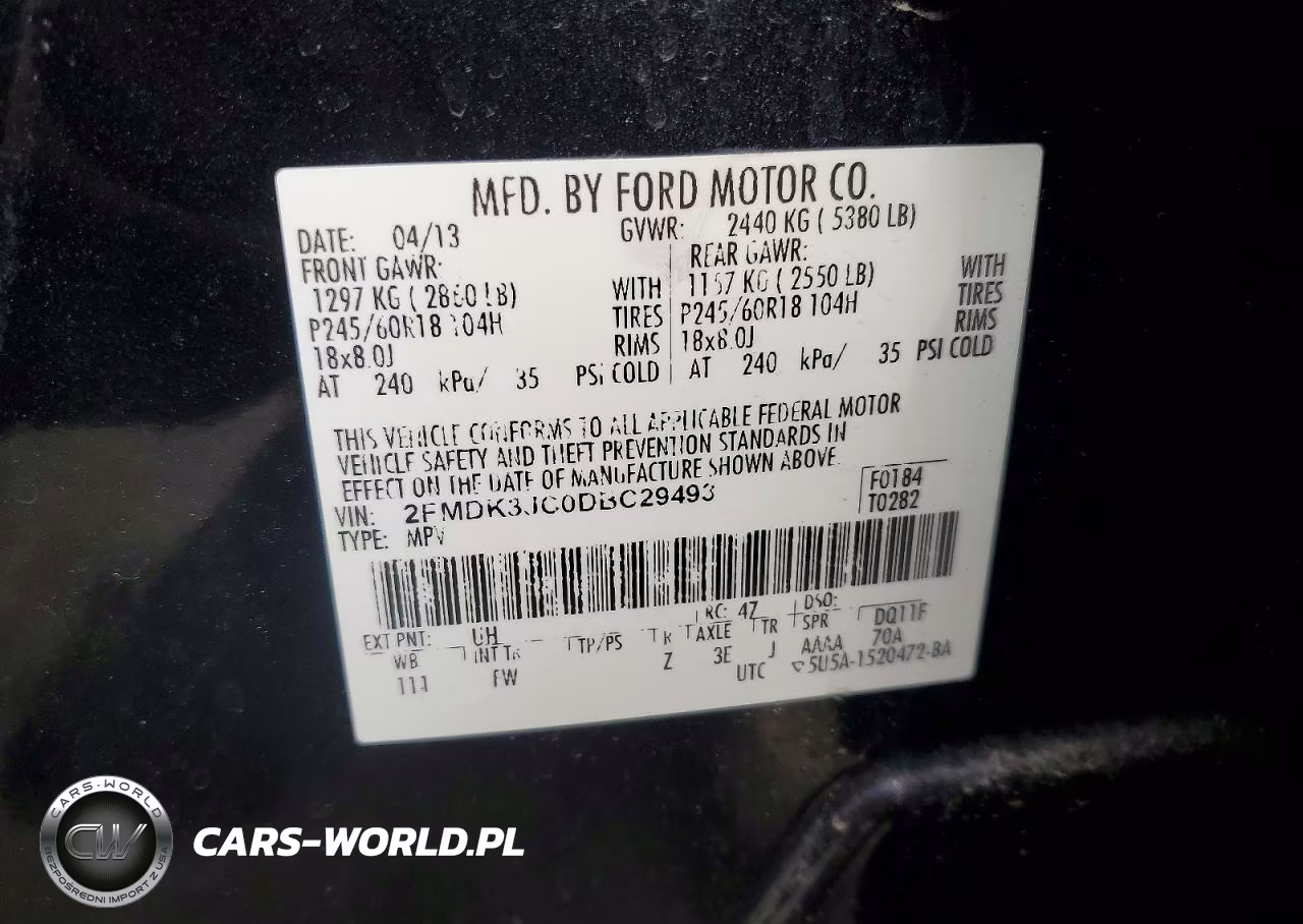2013 Ford Edge Sel VIN:2FMDK3JC0DBC29493 - 13