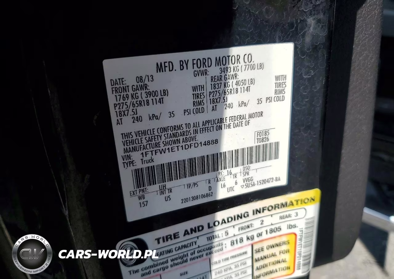 2013 Ford F150 Supercrew VIN:1FTFW1ET1DFD14888 - 12