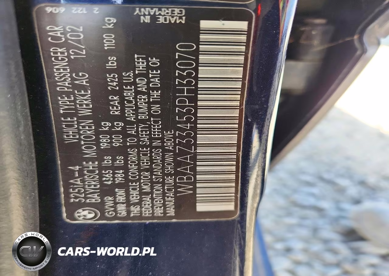 2003 BMW 325 I VIN:WBAAZ33453PH33070 - 12