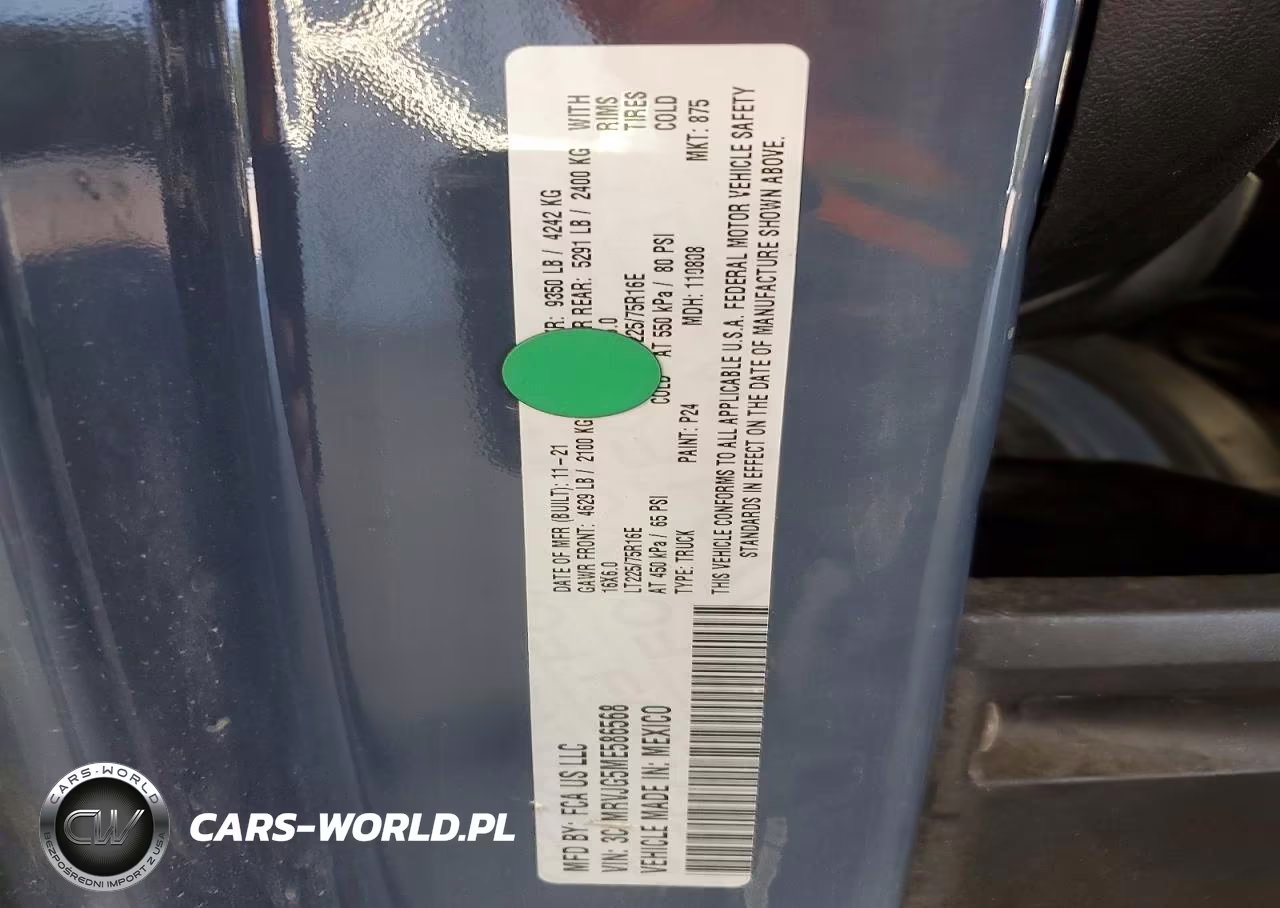 2021 Ram Promaster 3500 Delivery Van VIN:3C6MRVJG5ME586568 - 12