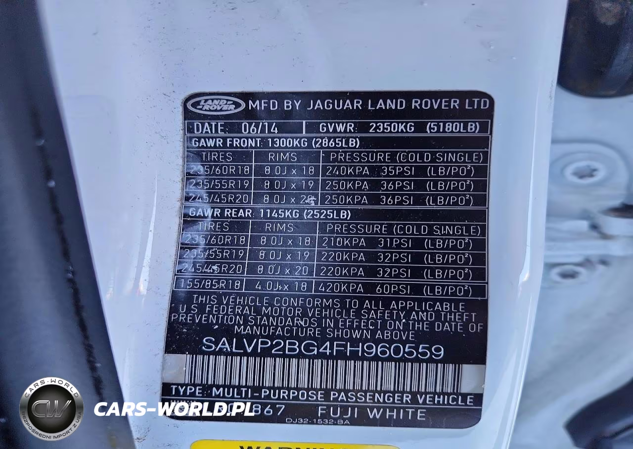 2015 Land Rover Range Rover Evoque Pure Plus VIN:SALVP2BG4FH960559 - 14