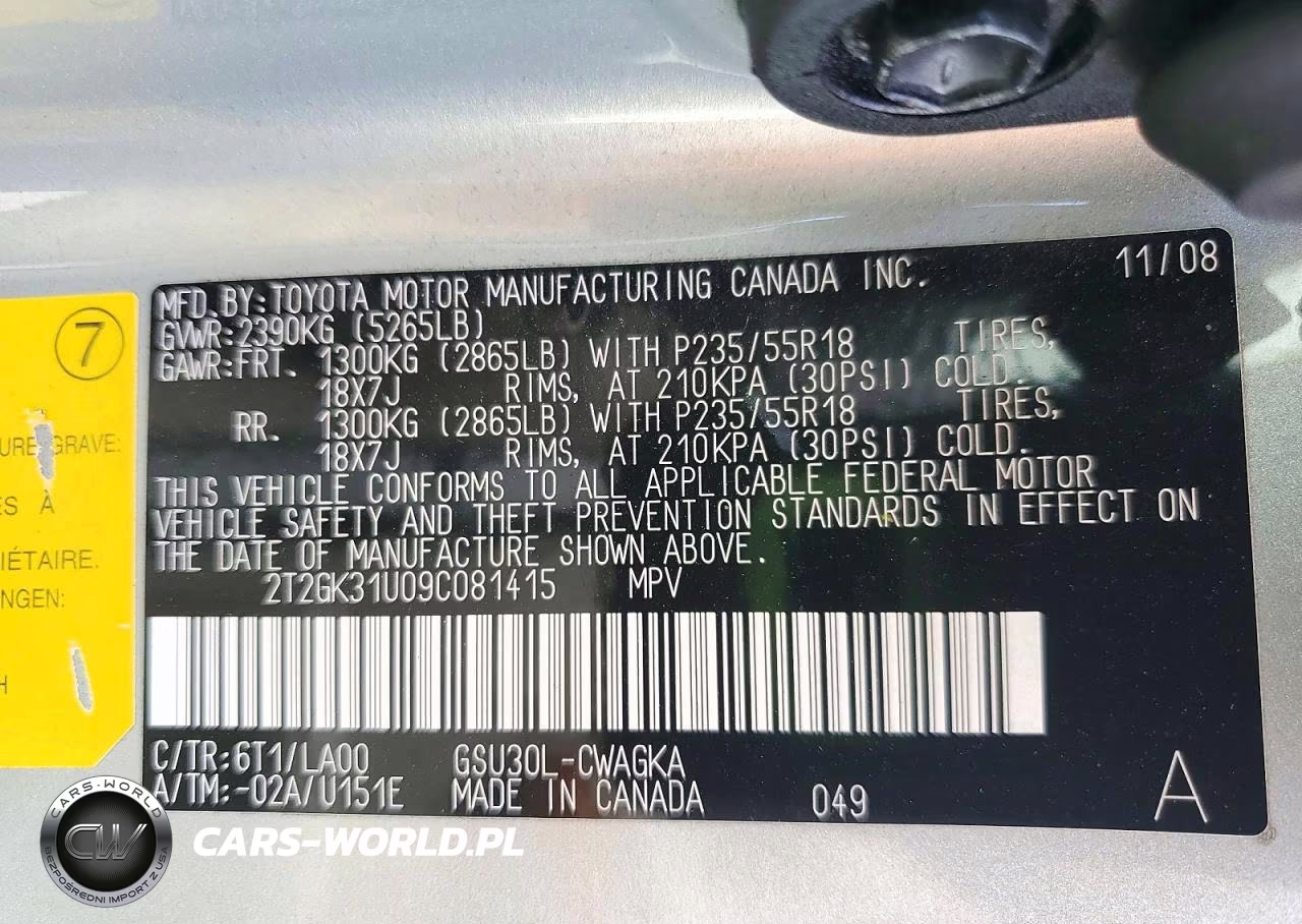 2009 Lexus Rx 350 VIN:2T2GK31U09C081415 - 13