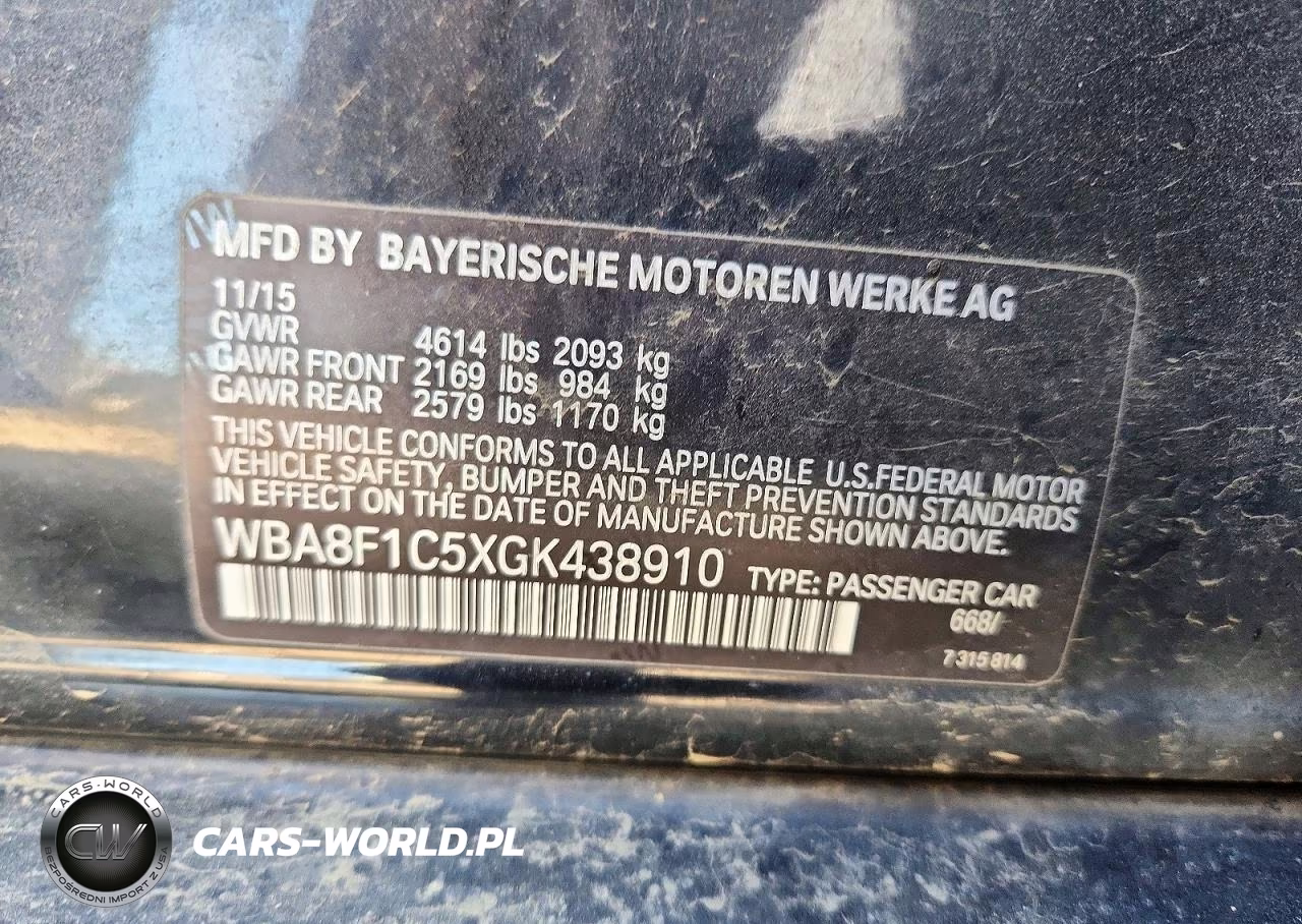 2016 BMW 328 D xDrive VIN:WBA8F1C5XGK438910 - 12