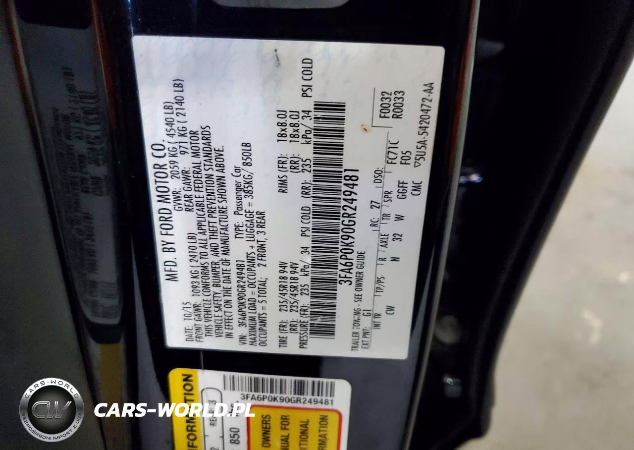 2016 Ford Fusion Titanium VIN:3FA6P0K90GR249481 - 12