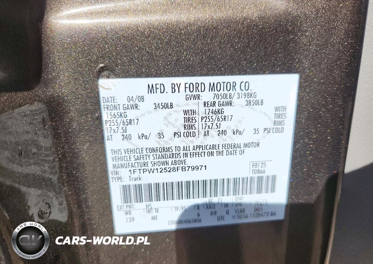 2008 Ford F150 Supercrew VIN:1FTPW12528FB79971 - 12