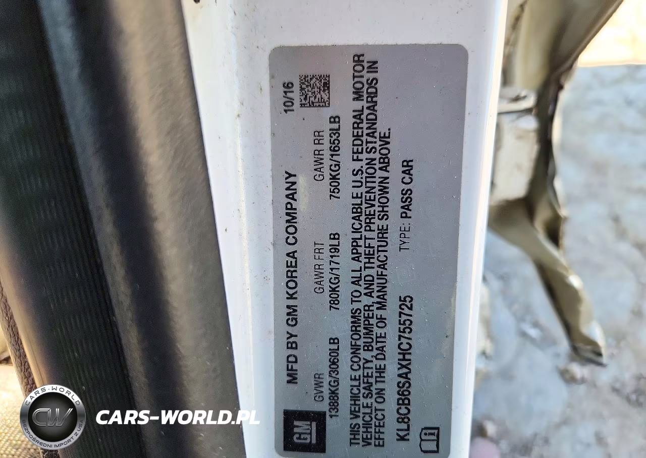 2017 Chevrolet Spark Ls VIN:KL8CB6SAXHC755725 - 12