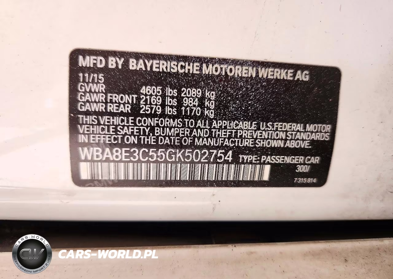 2016 BMW 328 Xi Sulev VIN:WBA8E3C55GK502754 - 12