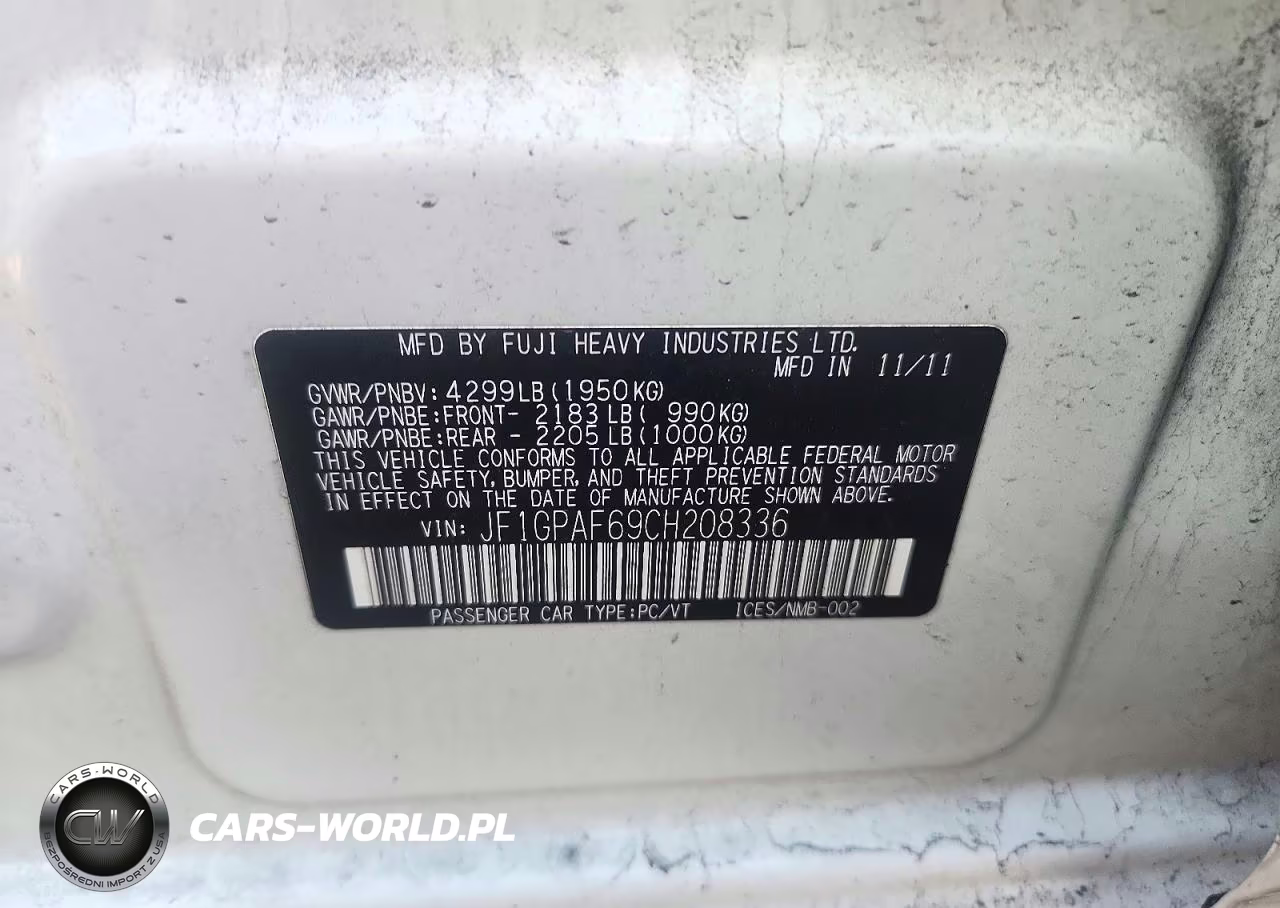 2012 Subaru Impreza Premium VIN:JF1GPAF69CH208336 - 12
