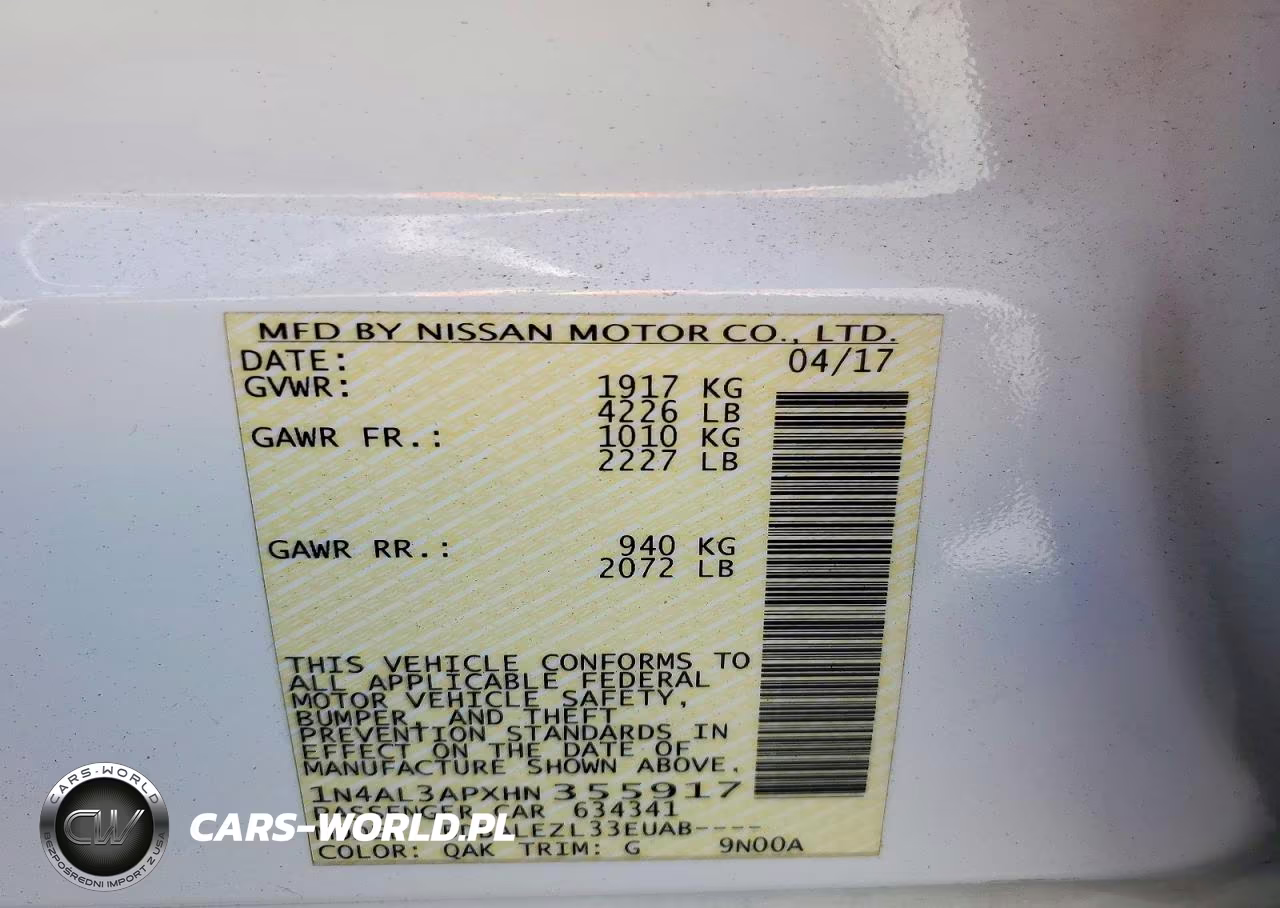 2017 Nissan Altima 2.5 S VIN:1N4AL3APXHN355917 - 13