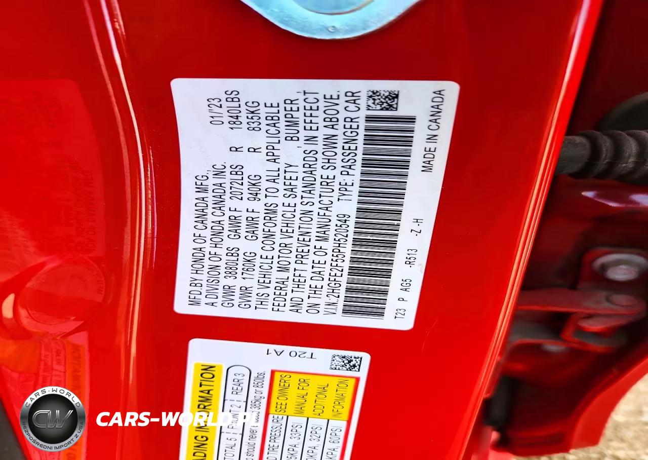 2023 Honda Civic Sport VIN:2HGFE2F55PH520549 - 12