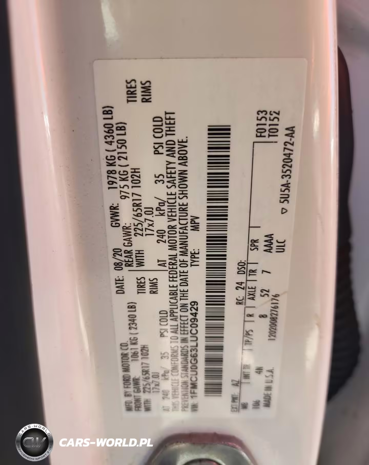 2020 Ford Escape Se VIN:1FMCU0G63LUC09429 - 13