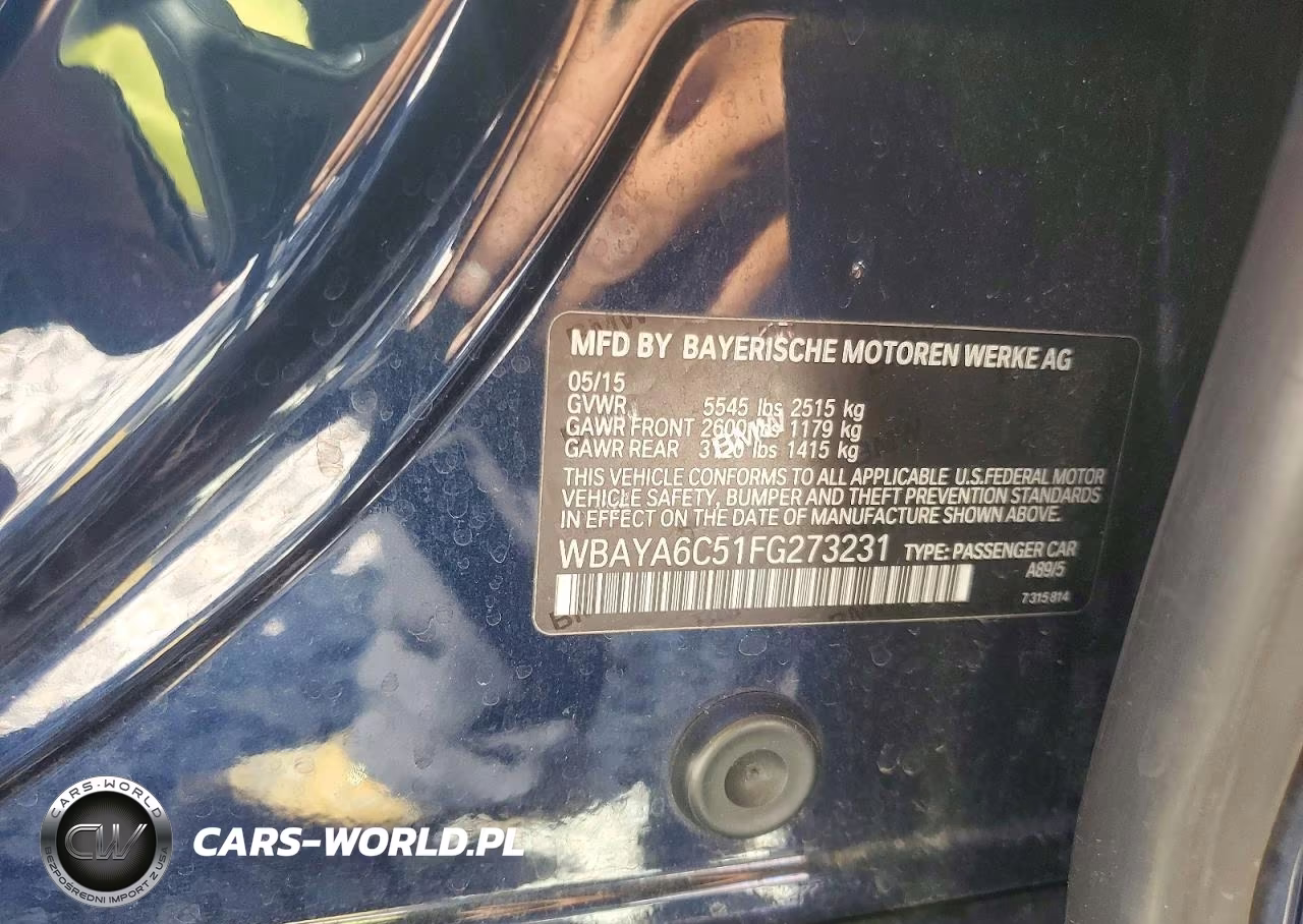 2015 BMW 740 I VIN:WBAYA6C51FG273231 - 12
