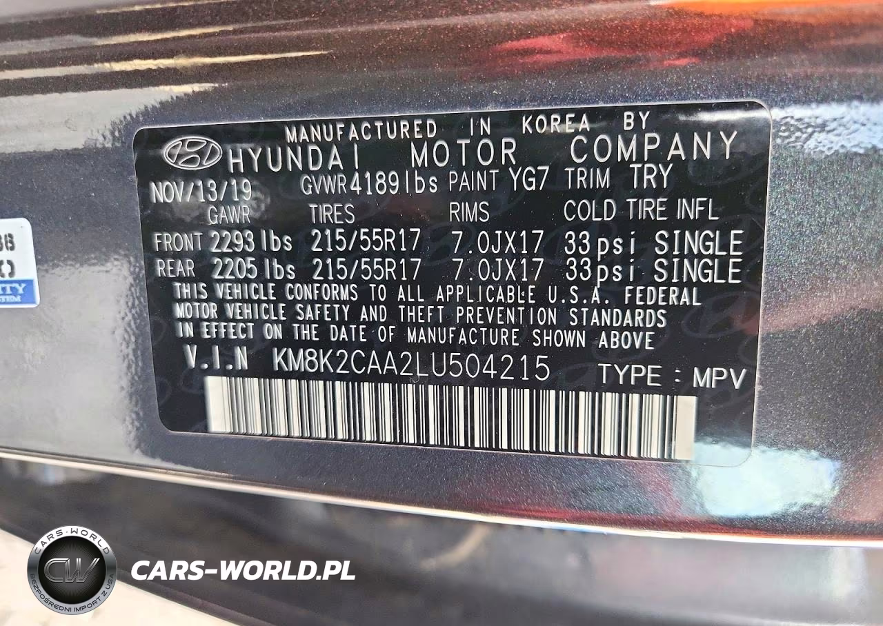 2020 Hyundai Kona Sel VIN:KM8K2CAA2LU504215 - 13