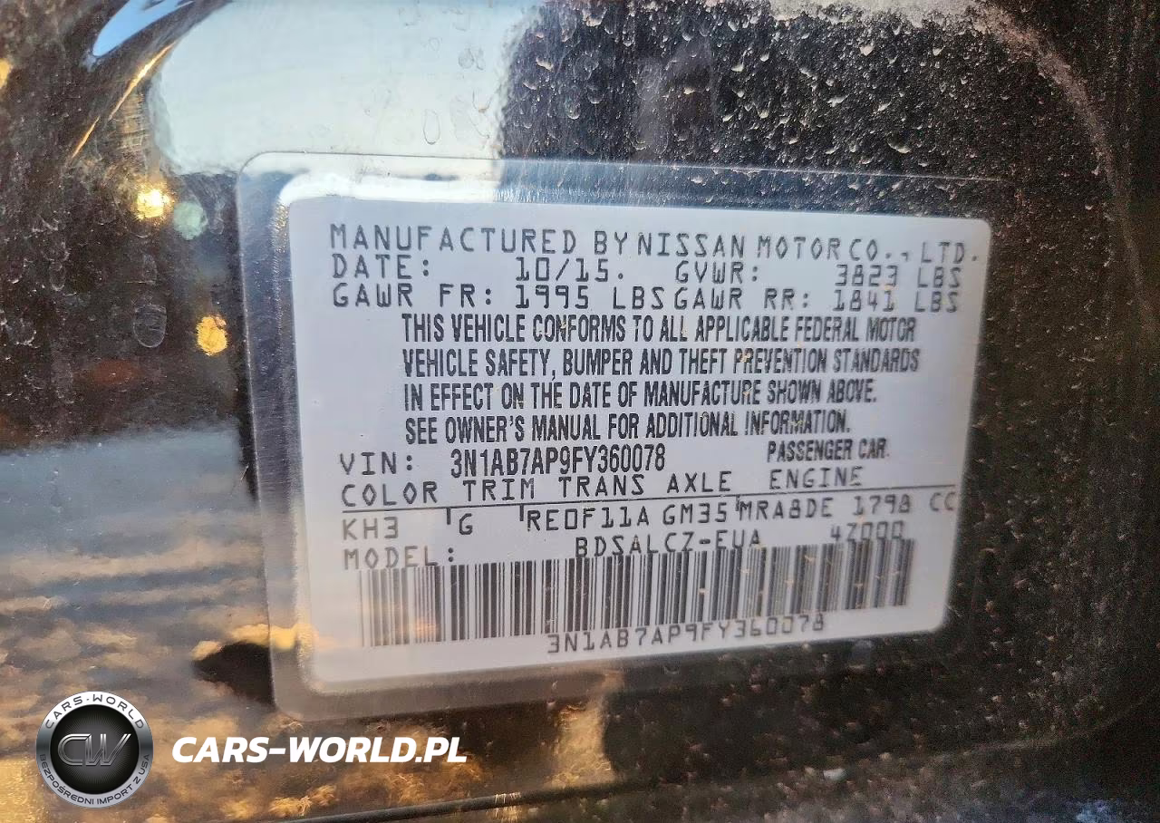 2015 Nissan Sentra S VIN:3N1AB7AP9FY360078 - 12