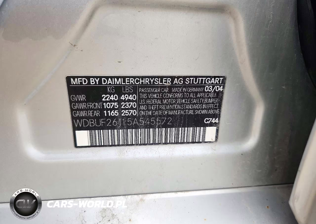 2005 Mercedes-Benz E 320 Cdi VIN:WDBUF26J15A545572 - 12